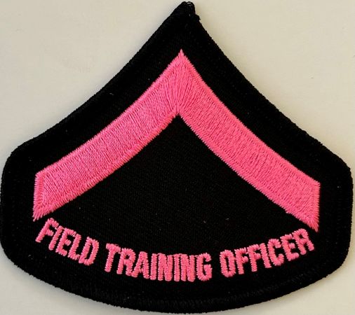 FIELD TRAINING OFFICER (FTO) PINK on BLACK CHEVRON - SOLD in PAIRS.